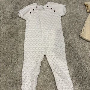 Janie and Jack White Diamond Pattern Kids Footie